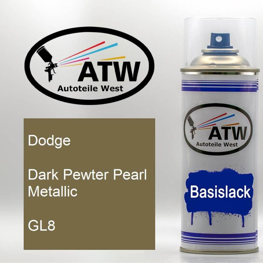 Dodge, Dark Pewter Pearl Metallic, GL8: 400ml Sprühdose, von ATW Autoteile West.